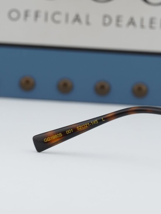 Gucci GG1980S 001 Oval Sunglasses - Transparent Dark Grey/Gold main image 10